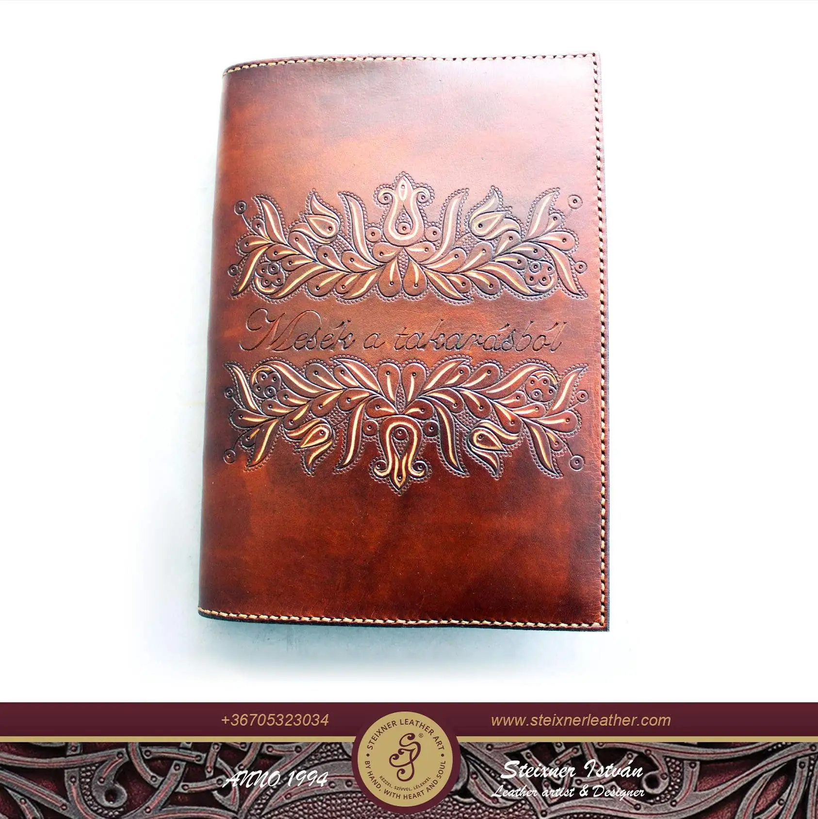 " Bori " virágokkal díszített naplóborító -Nevesíthető!